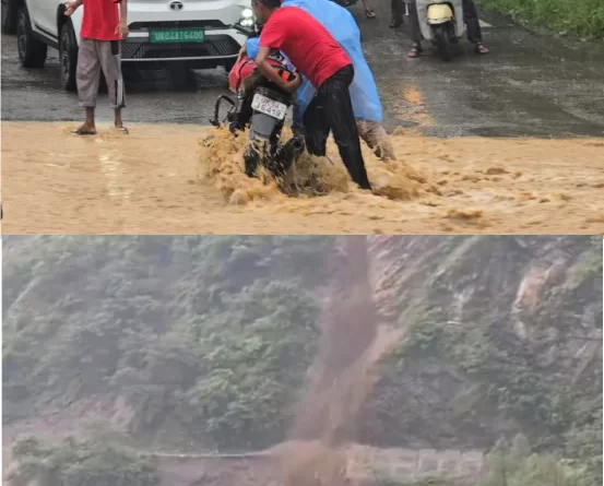 पहाड़ी जिलों में जमकर बारिश, रामनगर में बेलगढ़ नाला उफान पर